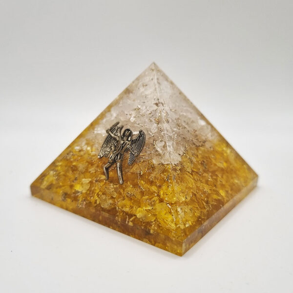 Orgonit-Pyramide – Citrin mit Engel (40 mm)